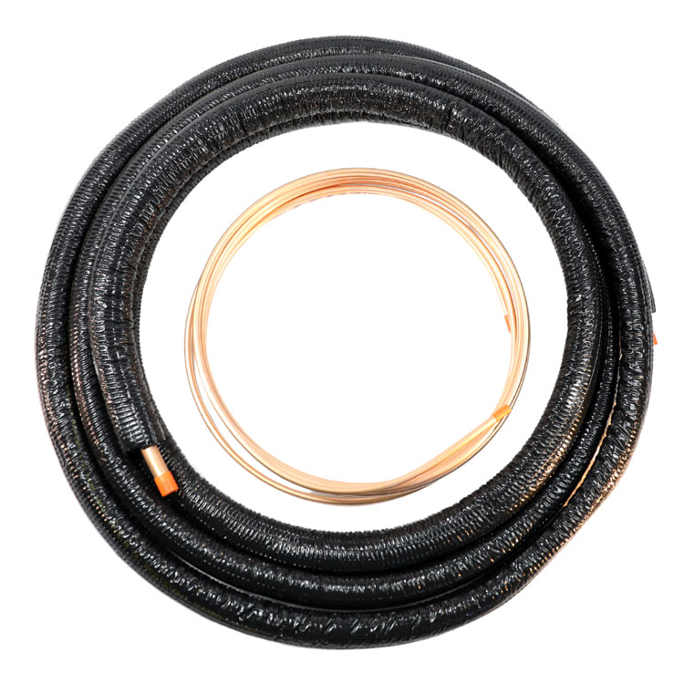 Cerro Flow Products 618 CerroSet Black Shield UV 618205060009 Black Shield UV Line Set, 1-1/8" Suction Line Size, 3/8" Liquid Line Size, 50' Length, 1/2" Insulation Thickness, 3.3 R-Value, Plain End, C12200 Copper (Tube), NBR/PVC (Insulation)