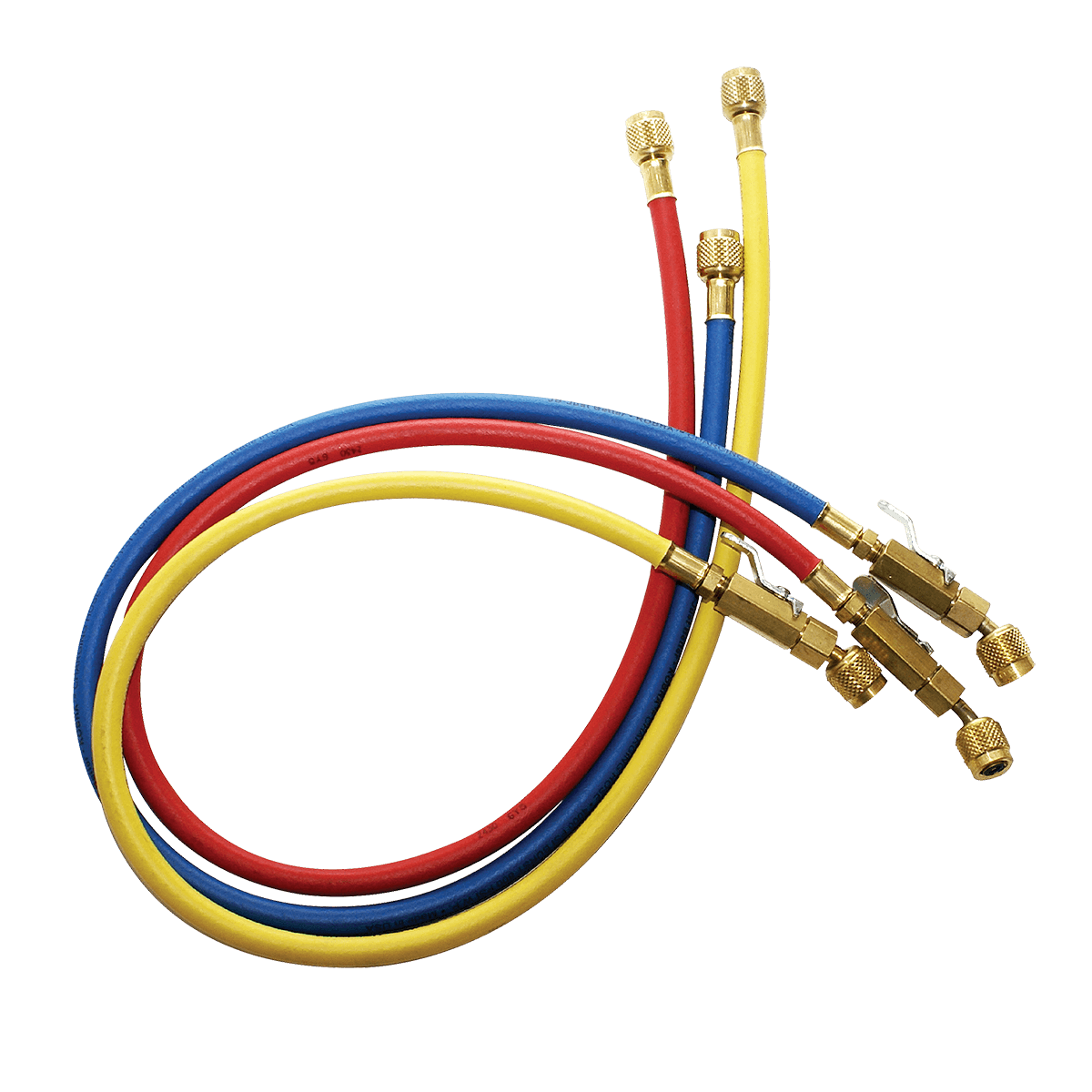 JB Industries CLBV Series KOBRA CCLBV-A2L-60 Ball Valve Hose Set, Ball Valve, A2L Fitting, 1/4" x 1/4" Connection Size, R-32, R-454B (A2L Compatible), 60" Length, 3 Hoses, 800 PSI (Working), 4,000 PSI (Burst), Brass