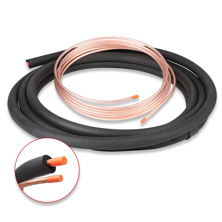 LS3834025S12BS 3/8 X 3/4 X 25' Plain End Lineset 1/2 Black PE Insulation On Suction Line