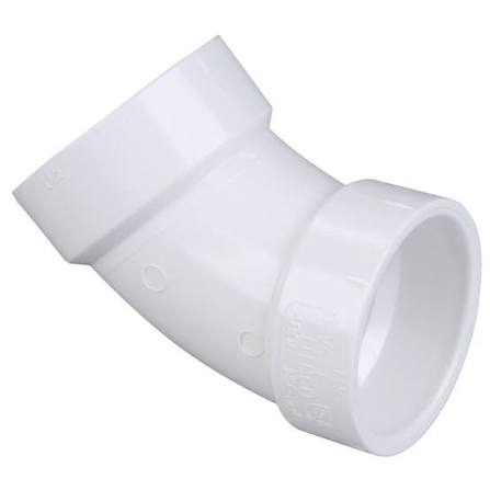 Tigre D321-020 DWV 45 deg Elbow, Elbow Fitting, 2 in Connection Size 1, Connection Type 1: Hub, 45 deg Angle