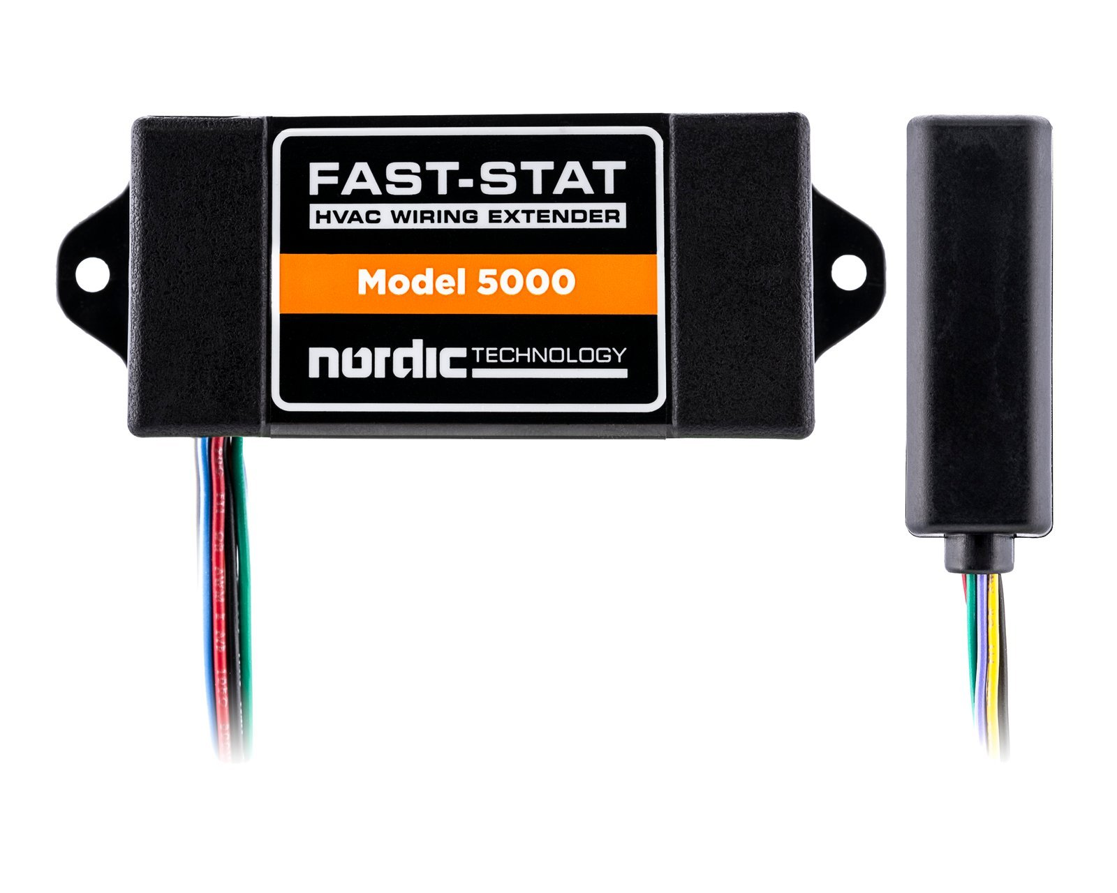 Nordic Technology FAST-STAT MODEL 5000 Wiring Extender, 4 (Adds, 3 Control + Common 'C' Using A 2-Wire Cable) Conductors, 23-28 VAC (Operating), 30 VAC (Max Operating), 24 V (Contact Rating), 2 A (Max Load), Bare Wire, Copper, Black