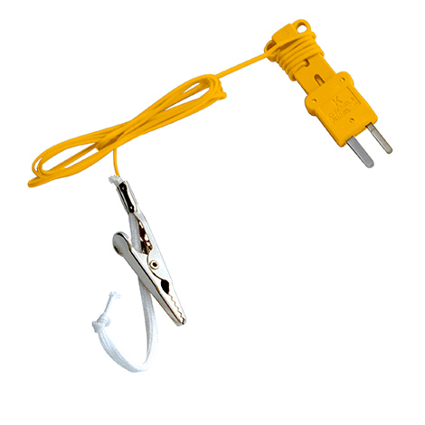 Fieldpiece Instruments ATWB1 K-Type Wet Bulb Thermocouple w/ Alligator Clip, Type K, -50-150 Â°F, Wet Bulb Sock, K-Type Thermocouple, Mini Plug, Â± 4Â°F (-50-150Â°F), Â± 1Â°F (After Field Calibration, 32-176Â°F), Nickel Chromium/Nickel Aluminum (Conductors), Yellow