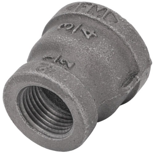 Wolverine Brass 55169 Black Iron Coupling, 3/4" x 1/2" FIP Connection Size, Black