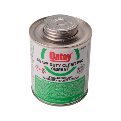 DiversiTech Rain-R-Shine 530-30893 PVC Cement, PVC, PVC (Up To 6" Diameter With Interference Fit), 16 Fl Oz Net Content, Medium Body (Min. 500 Cps @ 73Â°F Â± 2Â°F) Viscosity, 1-2 Mins (70Â°F-90Â°F), 3-4 Mins (50Â°F-70Â°F), 4-5 Mins (30Â°F-50Â°F) Setting Time, 40-110 Â°F (Application), â‰¤510 g/L VOC Content