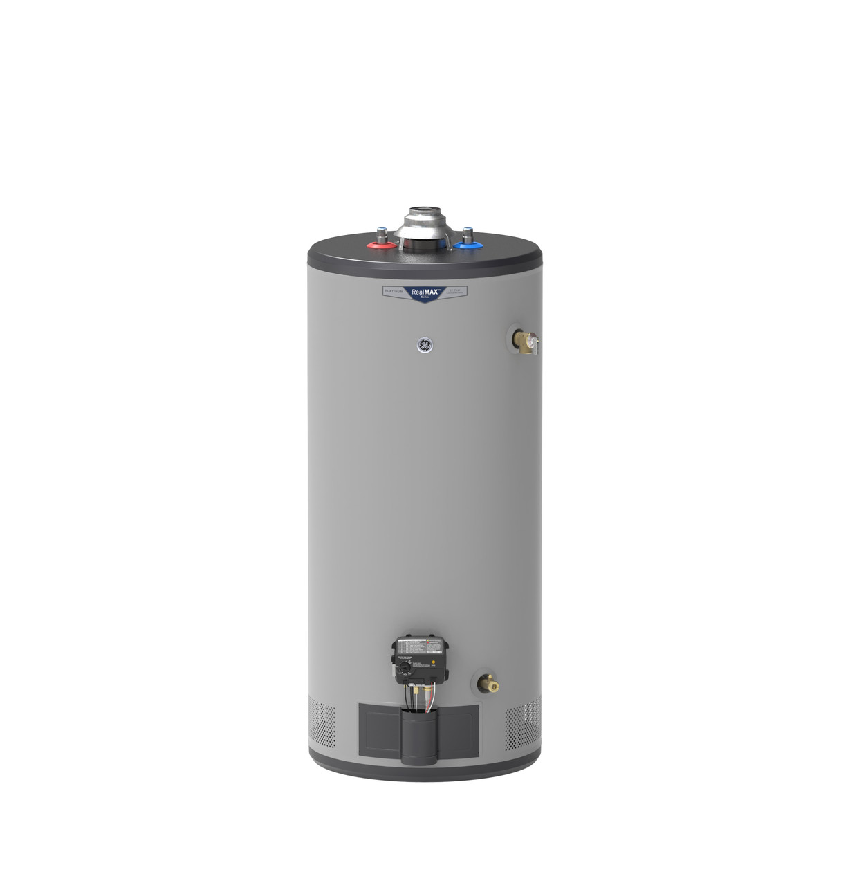 General Electric RealMAX Platinum GG40S12BXR Short Natural Gas Water Heater, 40 Gallons Capacity, 38,000 BTU/hr, Natural Gas, 78 GPH First Hour Delivery, 39.5 GPH Recovery Rate, No Energy Star Compliant, Atmospheric Vent Type