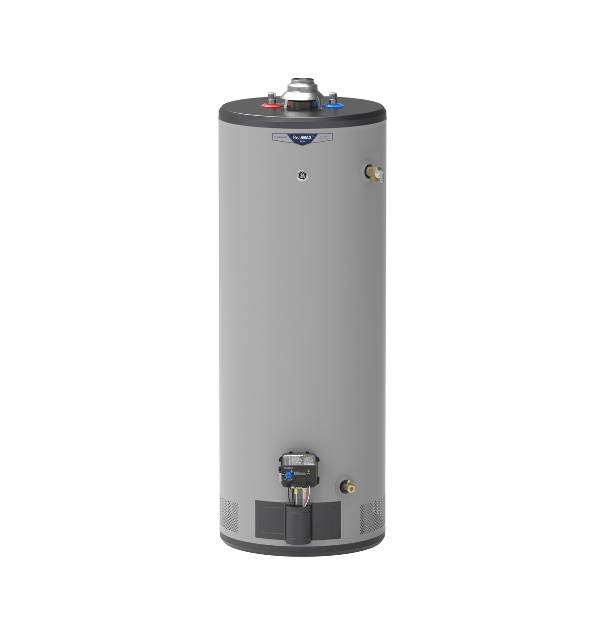 General Electric RealMAX Platinum GP50T12BXR Tall LP Water Heater, 50 Gallons Capacity, 36,000 BTU/hr, Propane (LP), 82 GPH First Hour Delivery, 37.4 GPH (At 90Â°F Rise) Recovery Rate, 0.64 UEF, No Energy Star Compliant