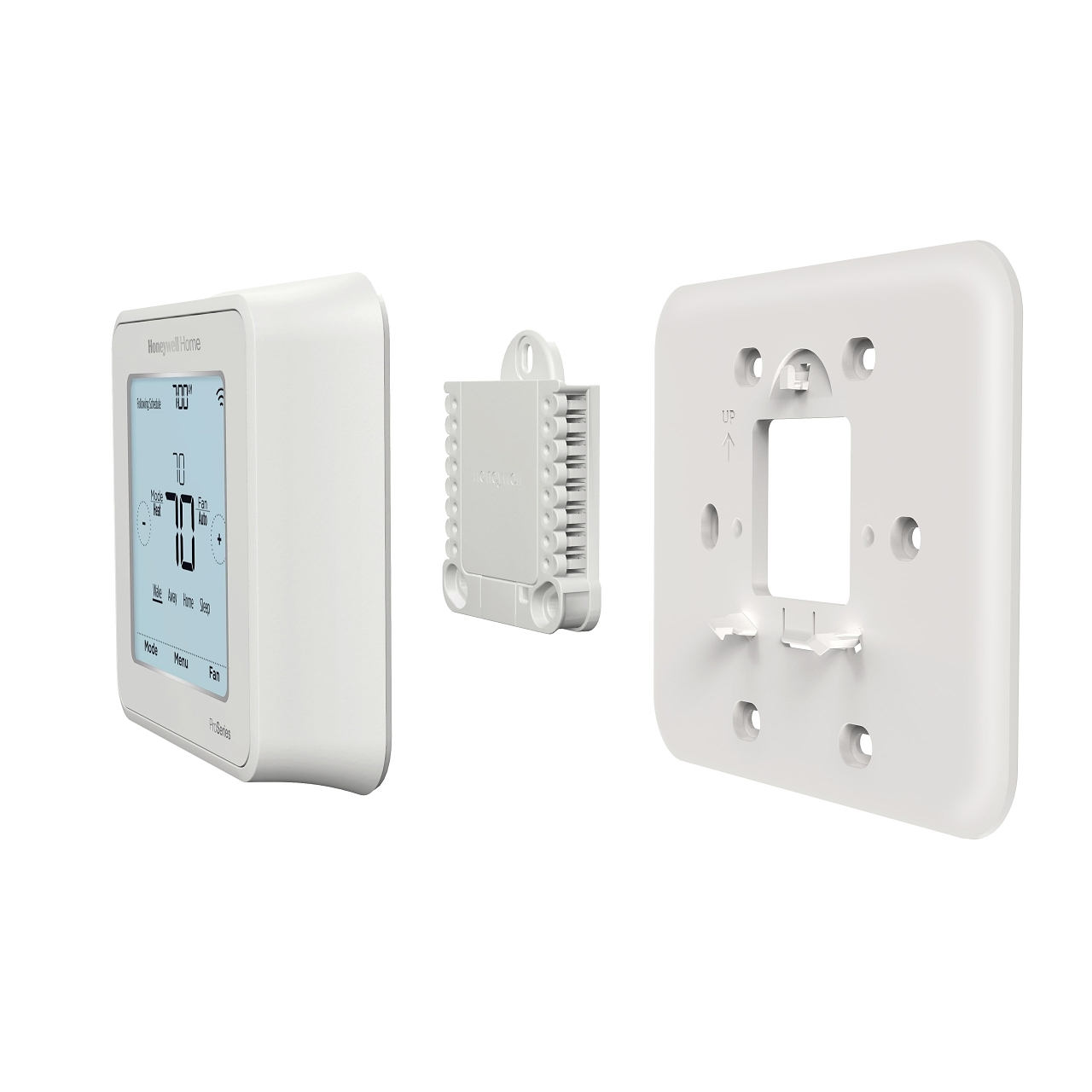 Resideo T6 Pro Programmable Thermostat, 7 Day, 5-1-1 Day, 5-2 Day Or Non-Programmable Programmability, 3 H / 2 C (Heat Pump), 2 H / 2 C (Conventional), Auto, Manual, Wall Mount (UWP Mount), Wired / Lead Wires, 20-30 VAC, Dual Powered