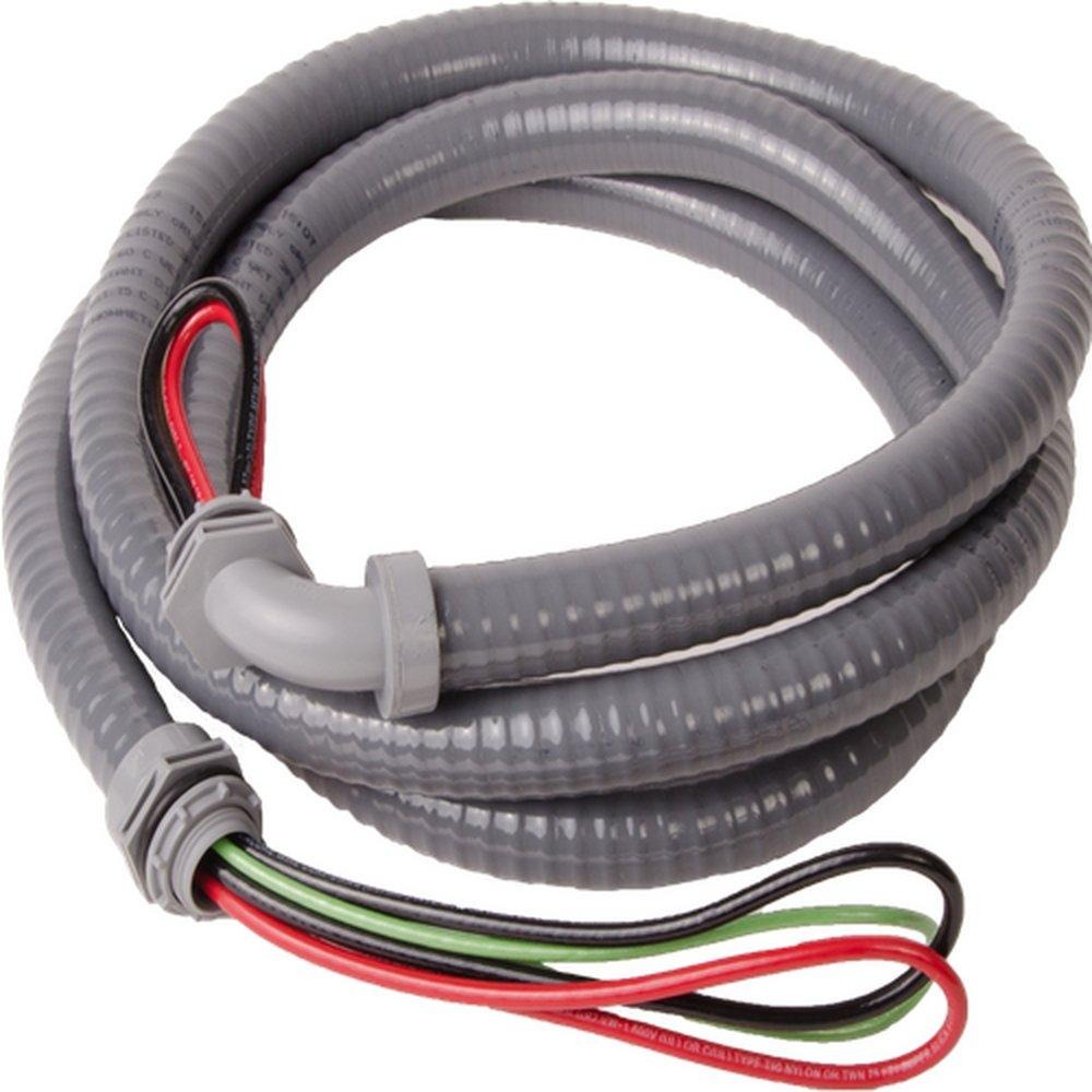 DiversiTech® 6-12-4 THHN Metallic Connector, 10 AWG Wire, 4 ft L, 600 V, 1/2 in Dia, Stranded