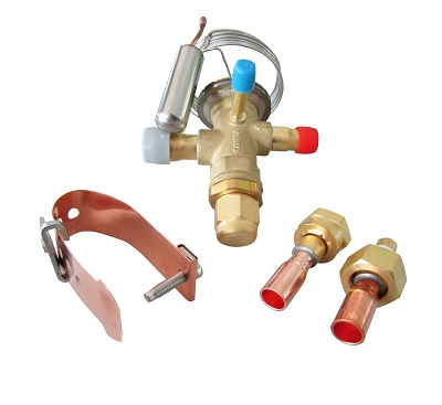 DiversiTech RFGF Series TXVFE-5-410A-KIT Universal TXV Kit, 5 Tons Nominal Capacity, R-410A, R-22, 3/8" (ODF) Inlet Size, 1/2" (ODF, Kit Includes Aeroquip And Chatleff Adapters) Outlet Size, ODF Solder End Type, External Equalizer, 60" Capillary Length
