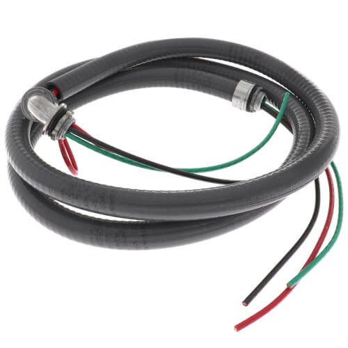 DiversiTech® 6-12-6 Whip, 3-Conductor, 10 AWG Conductor, 6 ft L, For Use With: Liquid Tight Flexible Conduits