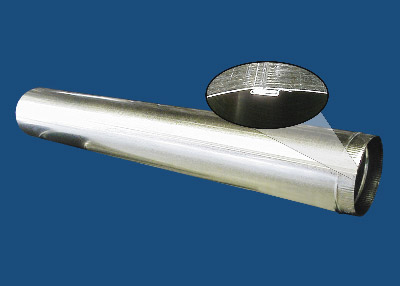 M&M Manufacturing 100 Series 10002263620 Snaplock Pipe, Round, 20" Nominal Size, Snaplock Connection, 36" Length, 26 Ga, ASTM A653 CS B Galvanized Steel, < 0.5 In. Wc. Pressure Rating