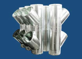 M&M Manufacturing #800 DucTite Wye 800886 Duct Wye, 8" x 8" x 6" (Large End x Opposite End x Branch) Fitting Size, 30 Ga, Round Lateral Wye, Tapered/Crimped, Stop Bead (Flex Duct) Connection Type, ASTM-A653 CS B Galvanized Steel, Galvanized, Domestic Origin