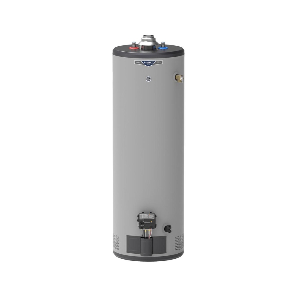 GE Appliances RealMAX® Choice GG40T08BXR Tall Water Heater, 40 gal, 38000 Btu/hr, Natural Gas
