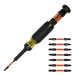 KLEIN TOOLS® 32315HD 15-in-1 Impact-Rated Multi-Bit Torsion Zone Ratcheting Screwdriver, 1/4 in Drive, 15 -Piece, Yes