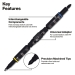 KLEIN TOOLS® KNECT™ 32500HDRT 11-in-1 Impact-Rated Ratcheting Screwdriver/Nut Driver, #1, #2, 3/16 in, 1/4 in, T25 Bit