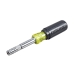 KLEIN TOOLS® 32596-0 8-in-1 HVAC Slide Drive Multi-Bit Screwdriver/Nut Driver, 1/4 in, 5/16 in, 3/8 in Drive, 8 -Piece