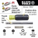 KLEIN TOOLS® 32596-0 8-in-1 HVAC Slide Drive Multi-Bit Screwdriver/Nut Driver, 1/4 in, 5/16 in, 3/8 in Drive, 8 -Piece