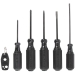 KLEIN TOOLS® 85446BLK Blackout Screwdriver Set, #1, #2, 3/16 in, 1/4 in Bit, 6 -Piece, Magnetic: Yes, 12.63 in L, Steel