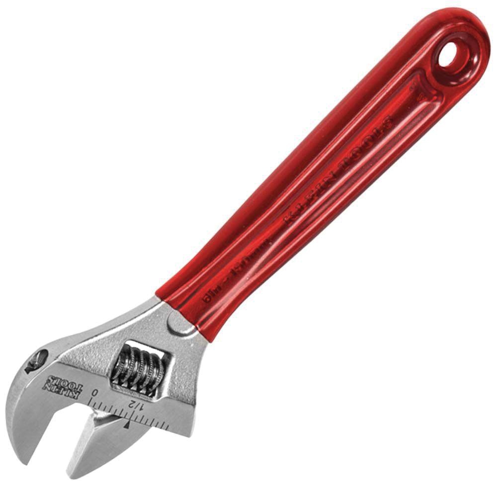 KLEIN TOOLS® D507-6 Adjustable Wrench, 6-1/2 in OAL, 15/16 in Jaw, Cushion Grip, Alloy Steel Jaw