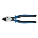 KLEIN TOOLS® J2000-59 Heavy-Duty Diagonal Cutting Pliers, 0.281 in Jaw, Steel, 8.94 in L, 5.22 in L Handle, Black/Blue