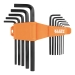 KLEIN TOOLS® LS12 Long Hex Key Set, SAE System of Measurement, Chamfered End, Steel, 3 to 7 in L, 12 Keys
