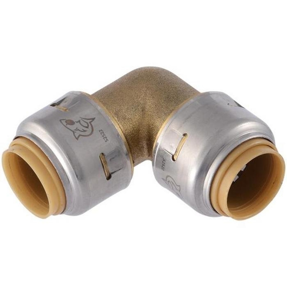 SharkBite™ UR256 90 deg Elbow, 3/4 in Push-to-Connect x 3/4 in Push-to-Connect, Brass