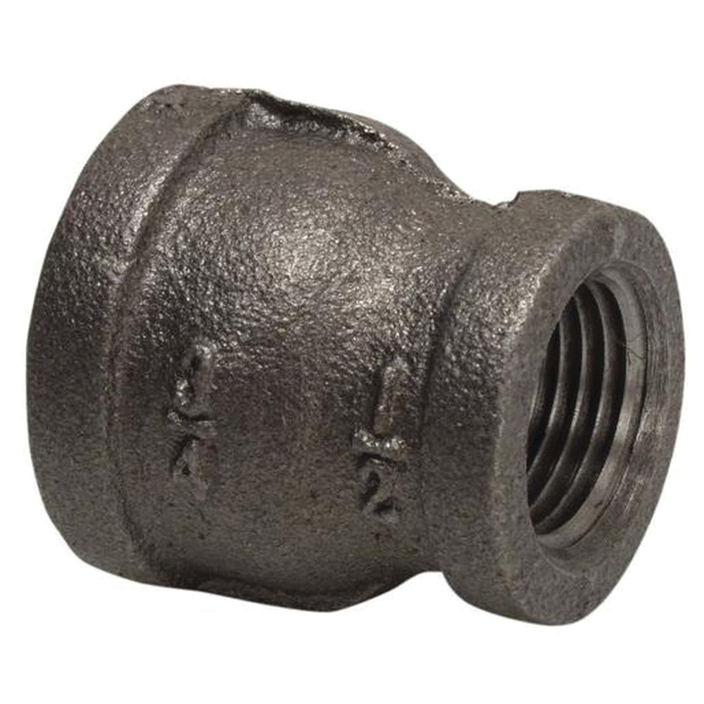 WOLVERINE BRASS® Pro Series 55171 Pipe Reducing Coupling, 1 in FIP x 3/4 in FIP, Iron, Black