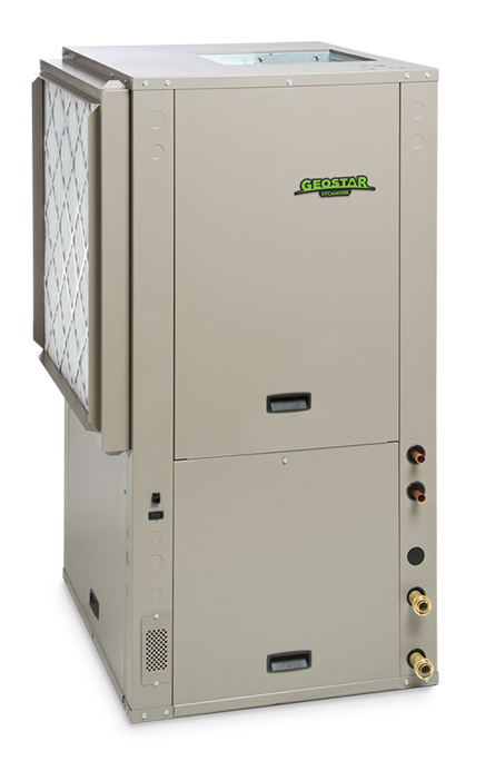 Water Furnace Aston Advanced 161K038TR141N00D0 Geothermal Heat Pump, 3 Tons, R-410A, Vertical, Upflow, Right Return, 208/230 V, 17.0-24.4 EER, 1" FPT Swivel (Water), 3/4" PVC Socket (Condensate) Connection, 1-Phase