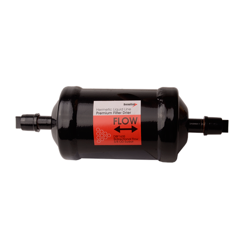 DiversiTech DTG Series FD-163-S Filter Drier, ODF Connection, 3/8" Connection Size, 16 Cu. In., 7.39 Tons (R-22), 7.31 Tons (R-134a), 7.51 Tons (R-410A), 7.39 Tons (R-407C), 5.09 Tons (R-404A / R-507), 20 Microns Micron Rating, All Common Refrigerants (CFC, HCFC, HFC, HFO), 714.7 PSI
