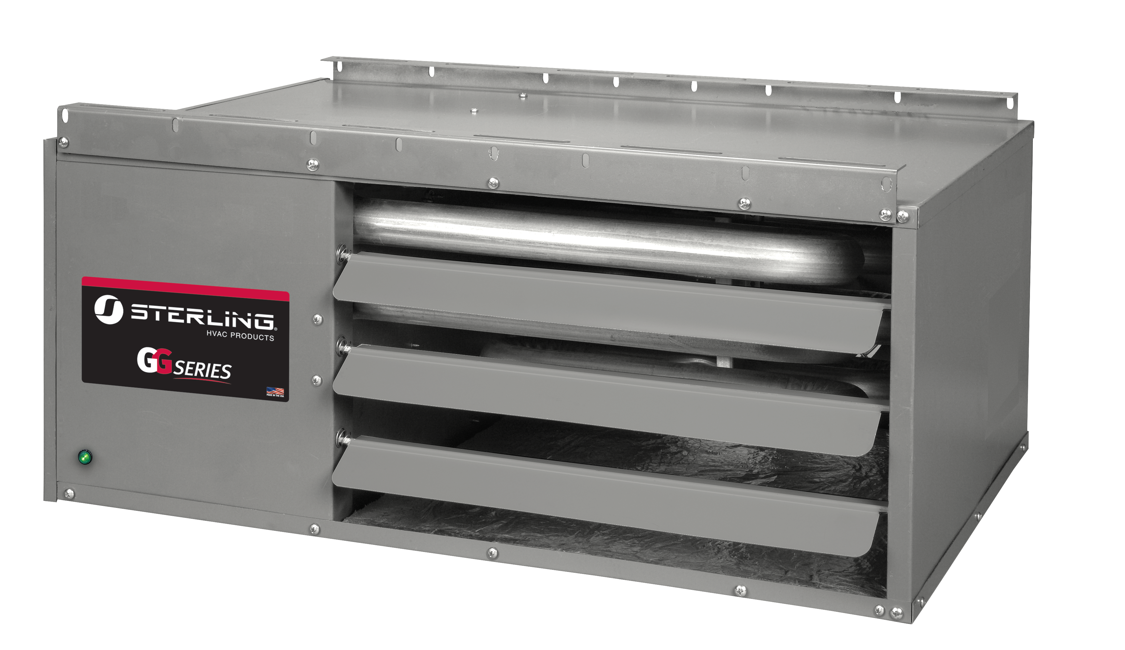 Sterling HVAC GG Series GG090A1NSA11 Low Profile Unit Heater, 90,000 BTU/hr (Input), 73,800 BTU/hr (Output), Natural Gas, 115/120 V, 75 W (Motor), NPT, 1/2" Connection Size, 1 Phase
