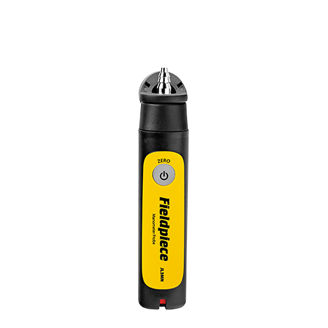 Fieldpiece Instruments JL3MN Single Port Wireless Manometer, +/- 60 In. Wc. Measuring Range, Â± 0.02 In. W.c. (0-2 In. W.c.), Â± 1.5% FS (2-60 In. W.c.), Â± 0.001 PSI (0-0.072 PSI), Â± 1.5% FS (0.072-2.165 PSI) Accuracy, 0.01 In. Wc. Resolution, Tube Connector (Flexible Tubing), 0.177"-0.315" (ID, Tubing) Fitting Size, App-Based (Job Link), Battery
