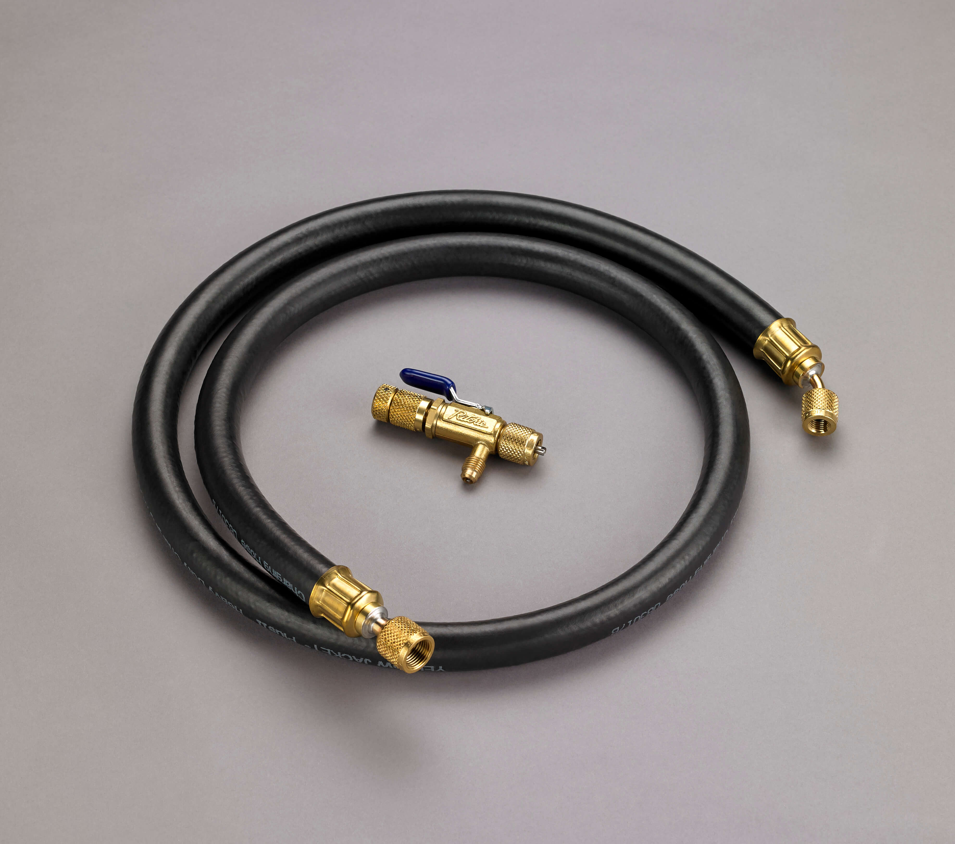 Yellow Jacket MaxFlow 93887 Evacuation Kit, Flare, 3/8" x 1/4" Connection Size, 60" Length, 1 Hoses, 1/4" Nominal Size, 4,000 PSI (Burst), 45 Degrees Angle