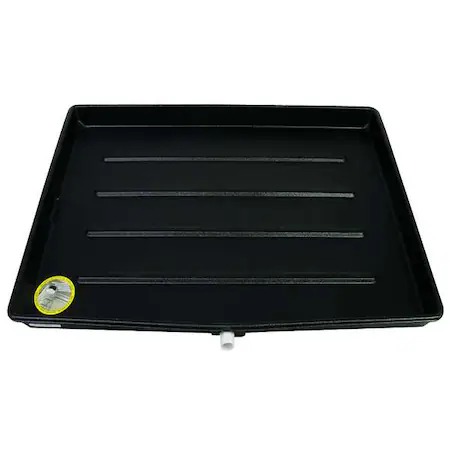 DiversiTech® 6-2763L AC Secondary Condensate Drain Pan, 63 in L, 27 in W, 2 in D, ABS, Black