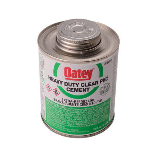 DiversiTech Rain-R-Shine 530-30893 PVC Cement, PVC, PVC (Up To 6" Diameter With Interference Fit), 16 Fl Oz Net Content, Medium Body (Min. 500 Cps @ 73Â°F Â± 2Â°F) Viscosity, 1-2 Mins (70Â°F-90Â°F), 3-4 Mins (50Â°F-70Â°F), 4-5 Mins (30Â°F-50Â°F) Setting Time, 40-110 Â°F (Application), â‰¤510 g/L VOC Content