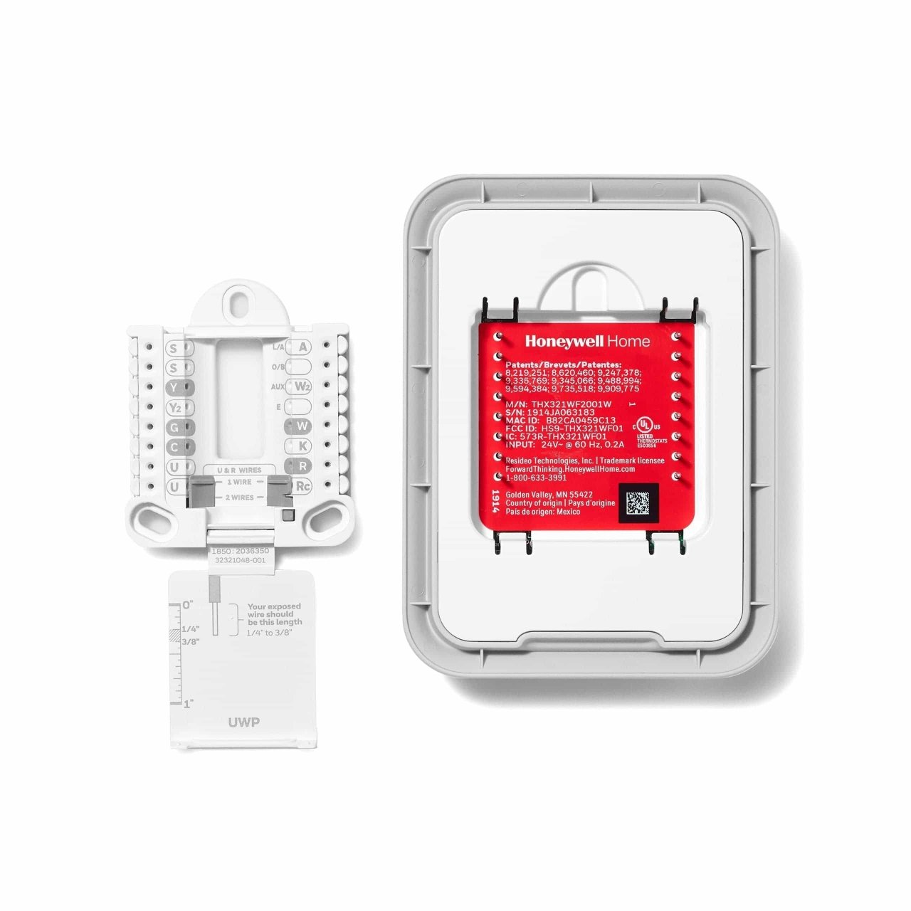 Resideo RedLINK THM04R3000/U Equipment Interface Module, Wall Mount, Stud Mount, Return Duct Mount, 1.59" L x 9.31" H x 4.81" W Dimensions, Gray, Wired (Screw Terminal), Wireless (Redlink), Relay, R, Rh, Rc, C, L, O/B, W1, W2-AUX 1, W3-AUX 2, Y1, Y2, G, U1, U1, U2, U2, U3, U3, S1, S1, S2, S2, S3, S3, S4, S4 Terminal Designation, Screw Terminals