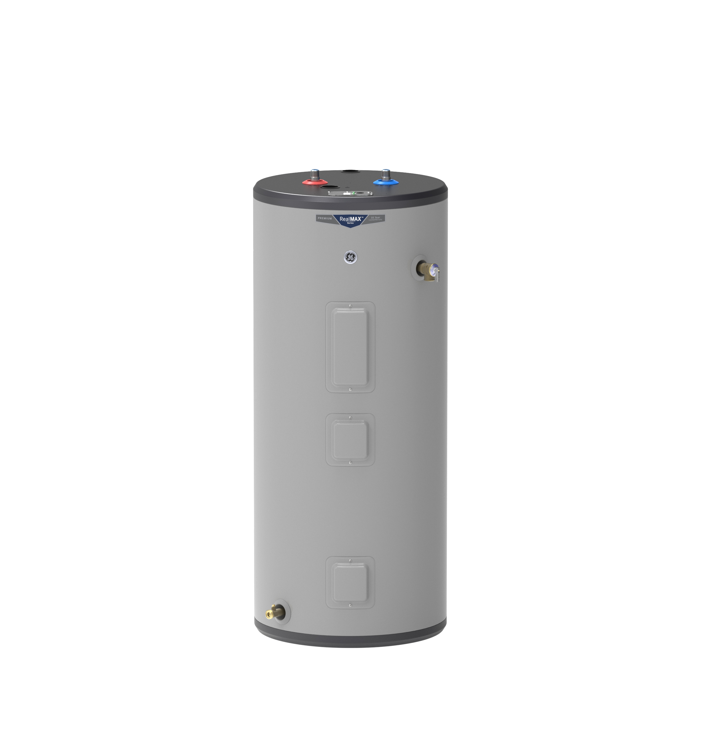 General Electric GE40S10BAM Short Electric Water Heater, 40 Gallons, 240 V, 5,500 W (Upper), 5,500 W (Lower), 0.92 UEF, 66 Gallons First Hour Delivery, 25.1 GPH (At 90Â°F Rise), 2 Elements
