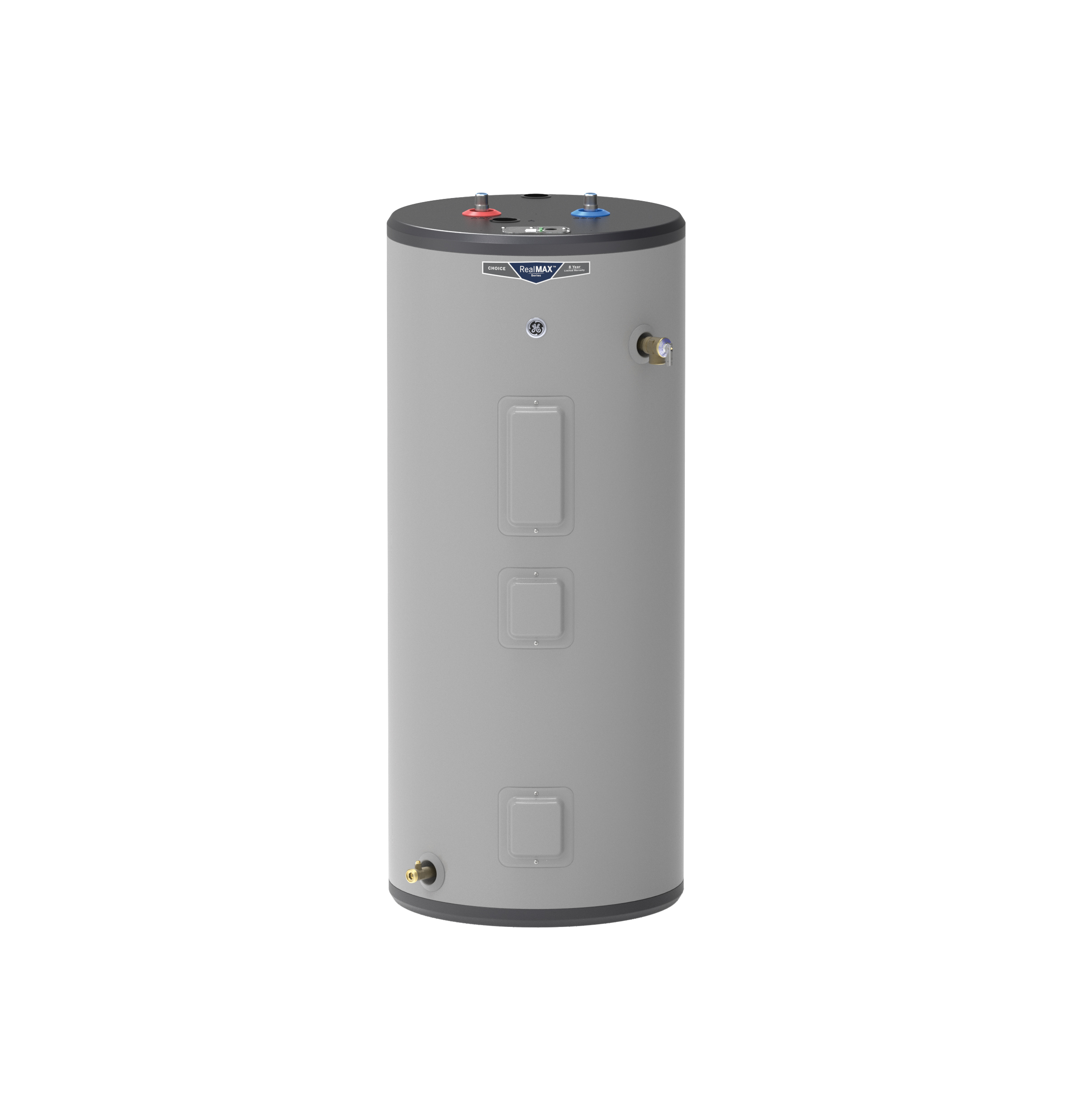 General Electric GE40S08BAM Short Electric Water Heater, 40 Gallons, 240 V, 5,500 W (Upper), 5,500 W (Lower), 0.92 UEF, 66 Gallons First Hour Delivery, 25.1 GPH (At 90Â°F Rise), 2 Elements