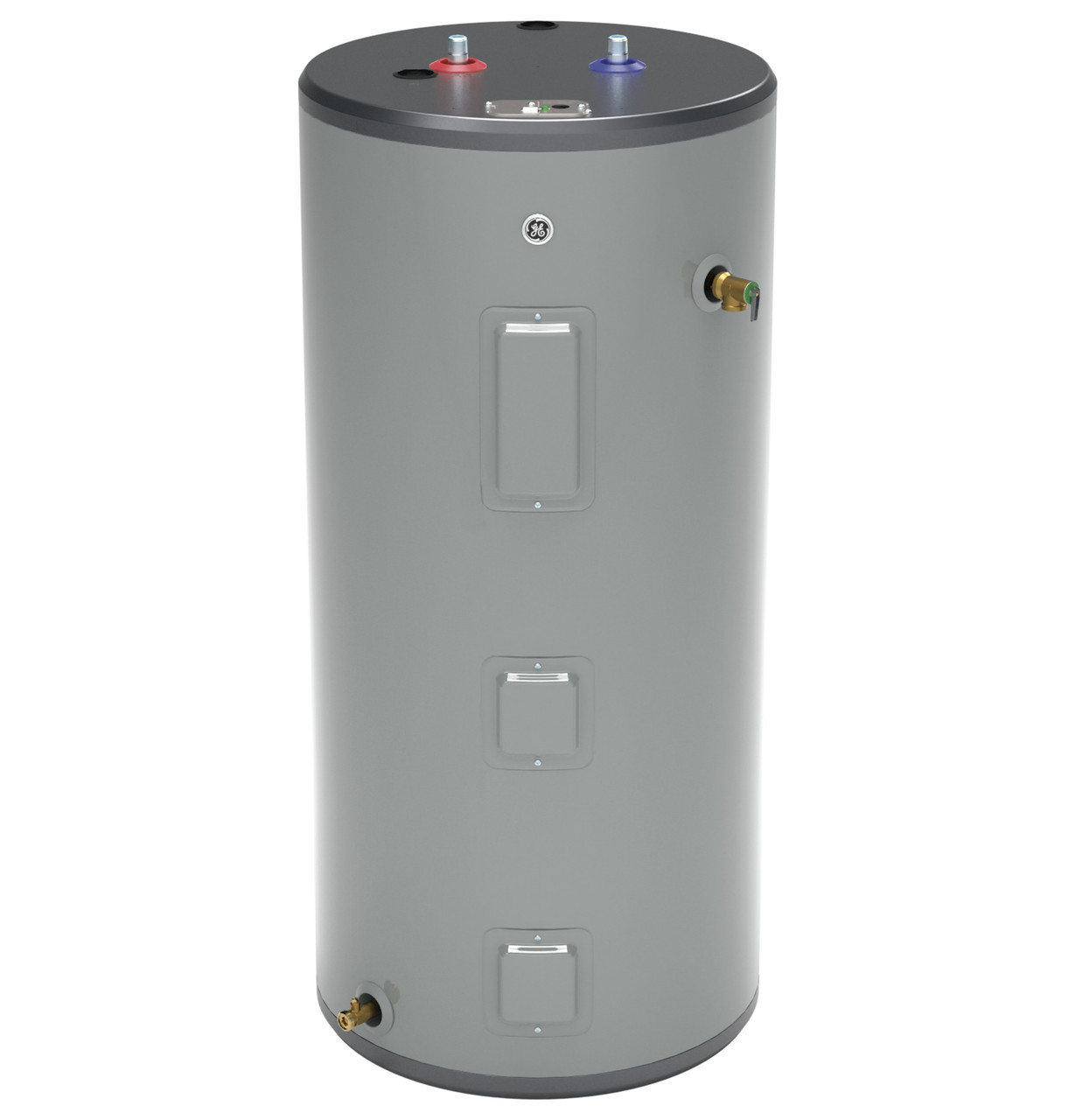 General Electric GE50S10BAM Short Electric Water Heater, 50 Gallons, 240 V, 5,500 W (Upper), 5,500 W (Lower), 0.93 UEF, 76 Gallons First Hour Delivery, 25.1 GPH (At 90Â°F Rise), 2 Elements