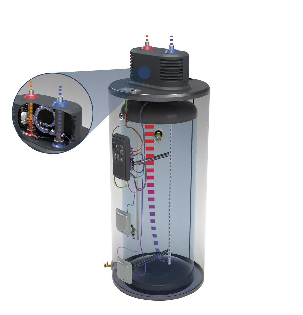 General Electric Smart GE50S10BMM Short Electric Water Heater, 50 Gallons, 240 V, 5,500 W (Upper), 5,500 W (Lower), 0.93 UEF, 75 Gallons First Hour Delivery, 2 Elements, Low Density Stainless Steel Element Type