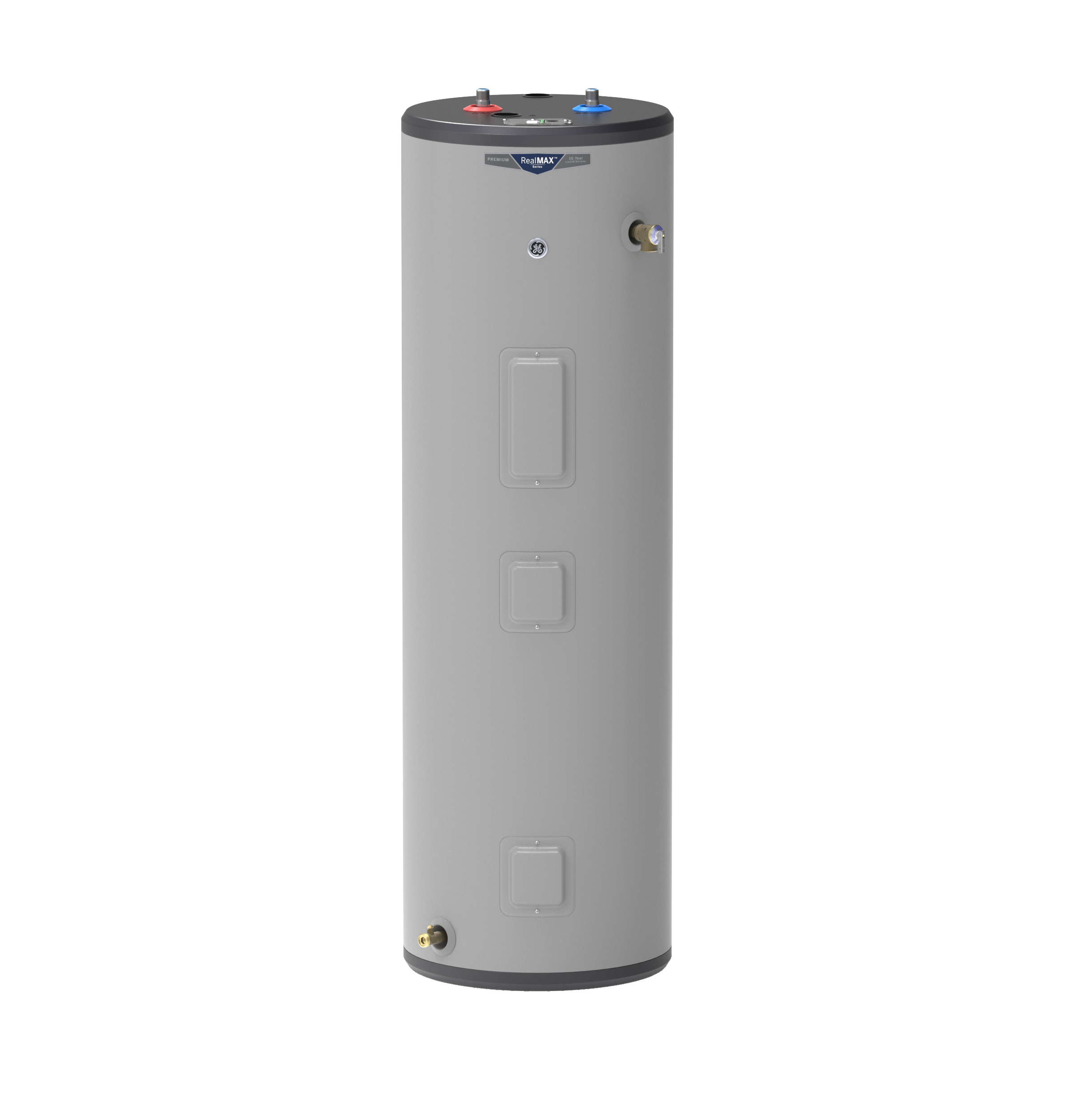 General Electric GE40T10BAM Tall Electric Water Heater, 40 Gallons, 240 V, 5,500 W (Upper), 5,500 W (Lower), 0.92 UEF, 65 Gallons First Hour Delivery, 25.1 GPH (At 90Â°F Rise), 2 Elements