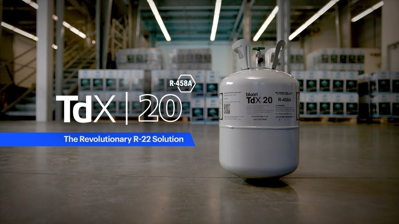 Bluon TDX20 R-458A Refrigerant, HFC, 25 lb Cylinder Volume, Cylinder, 7.4 PSIG (At 12Â°F) Vapor Pressure, -39.6 Â°F Boiling Point, +/- 3% (Vs. R-22) Capacity, 0.296 lb/Cu-Ft Vapor Density