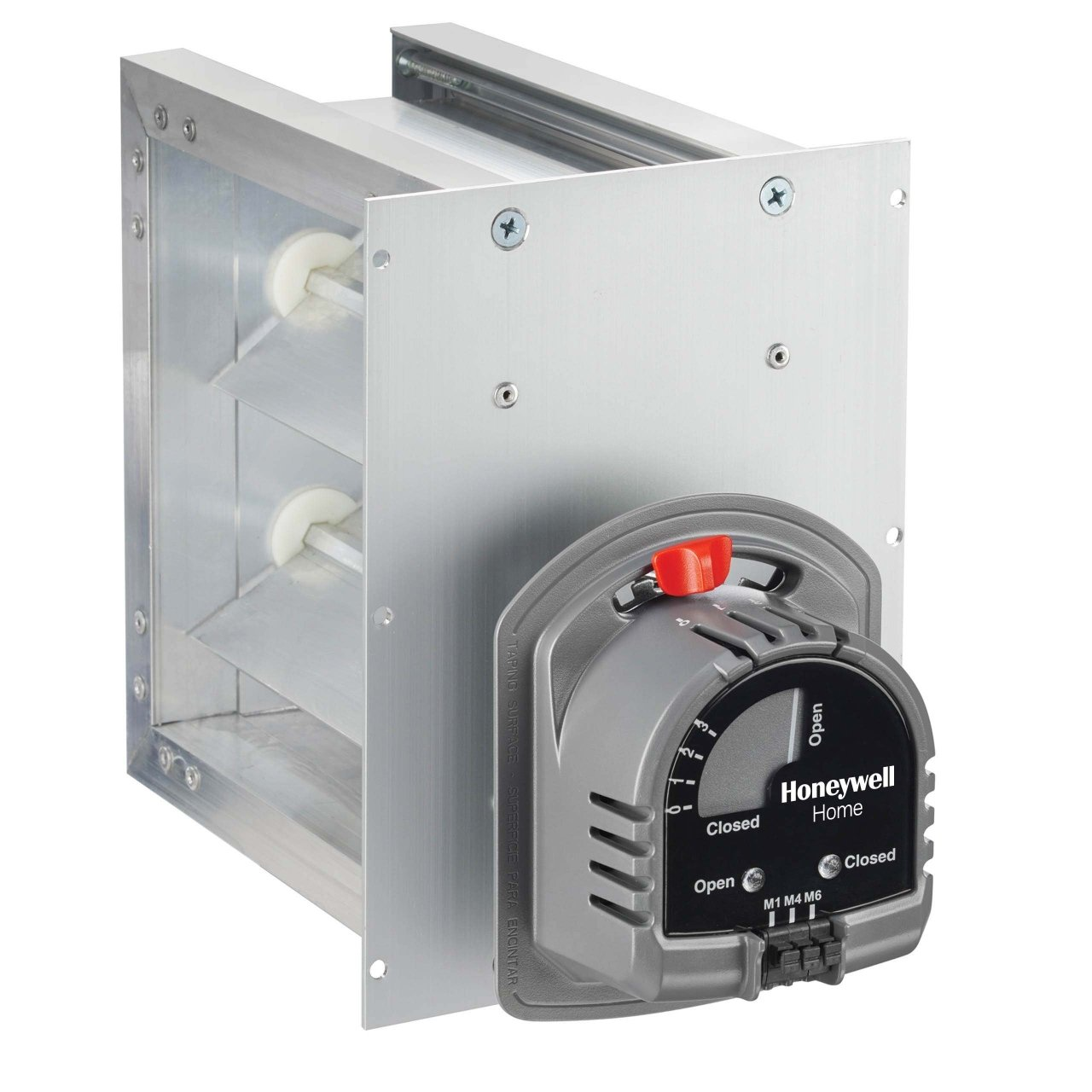 Resideo TrueZONE ZD ZD10X16TZ/U Rectangular Damper, 24 VAC, Rectangular, Direct Connection (Shaft), Side Mount (Motor), Multi-Position (Orientation) Mounting Type, Power Close, Spring Return (Normally Open), Two Position Input Signal, 8 VA, â‰¥4.4375 in-lb Torque Rating